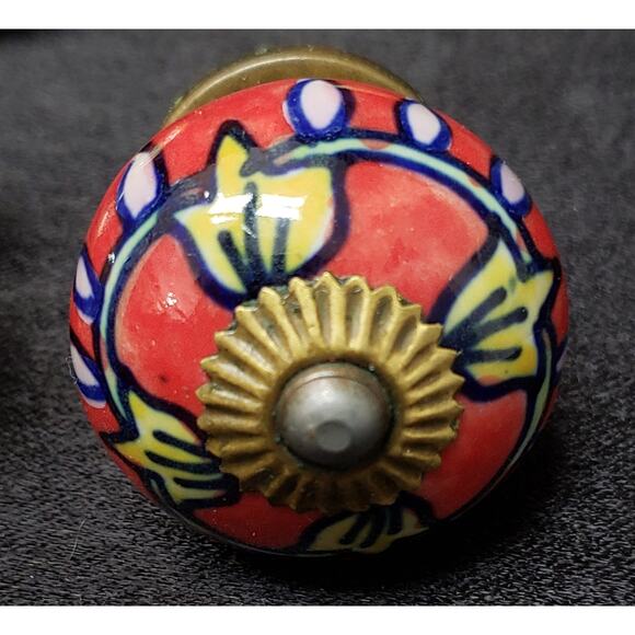 31 Porcelain Floral Hand Painted Knobs Dresser Cabinets Kitchen Bathroom Drawer - Picture 9 of 9